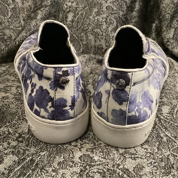 Michael Kors denim distressed floral slip on deck shoes - Picture 4 of 4